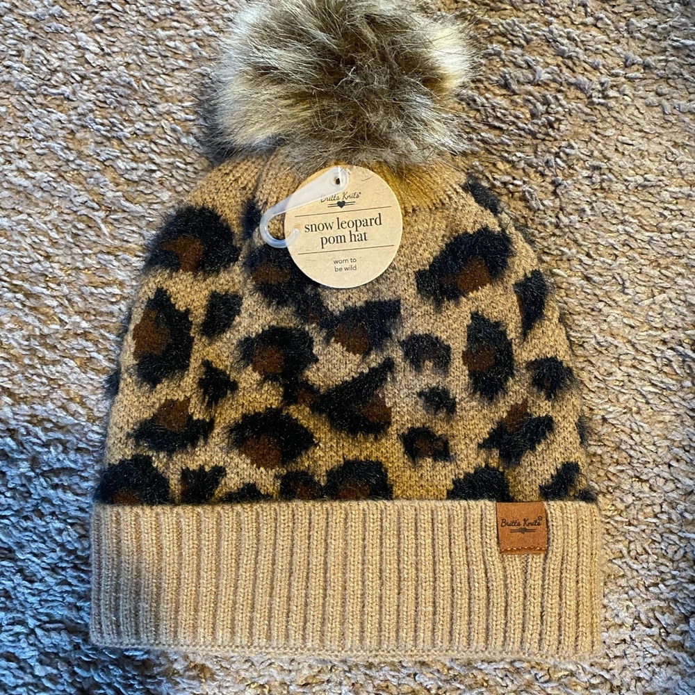 Cheetah Pom Pom hat